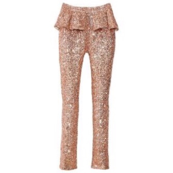 Nasty Gal Dream Sequence Sequin Rose Gold Peplums - Picture 3 of 8